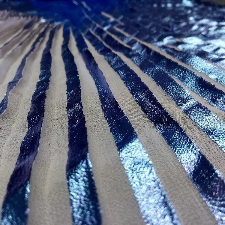 
Synthetic woven fabric fashion polyester chiffon printed pleating foil print fabric 