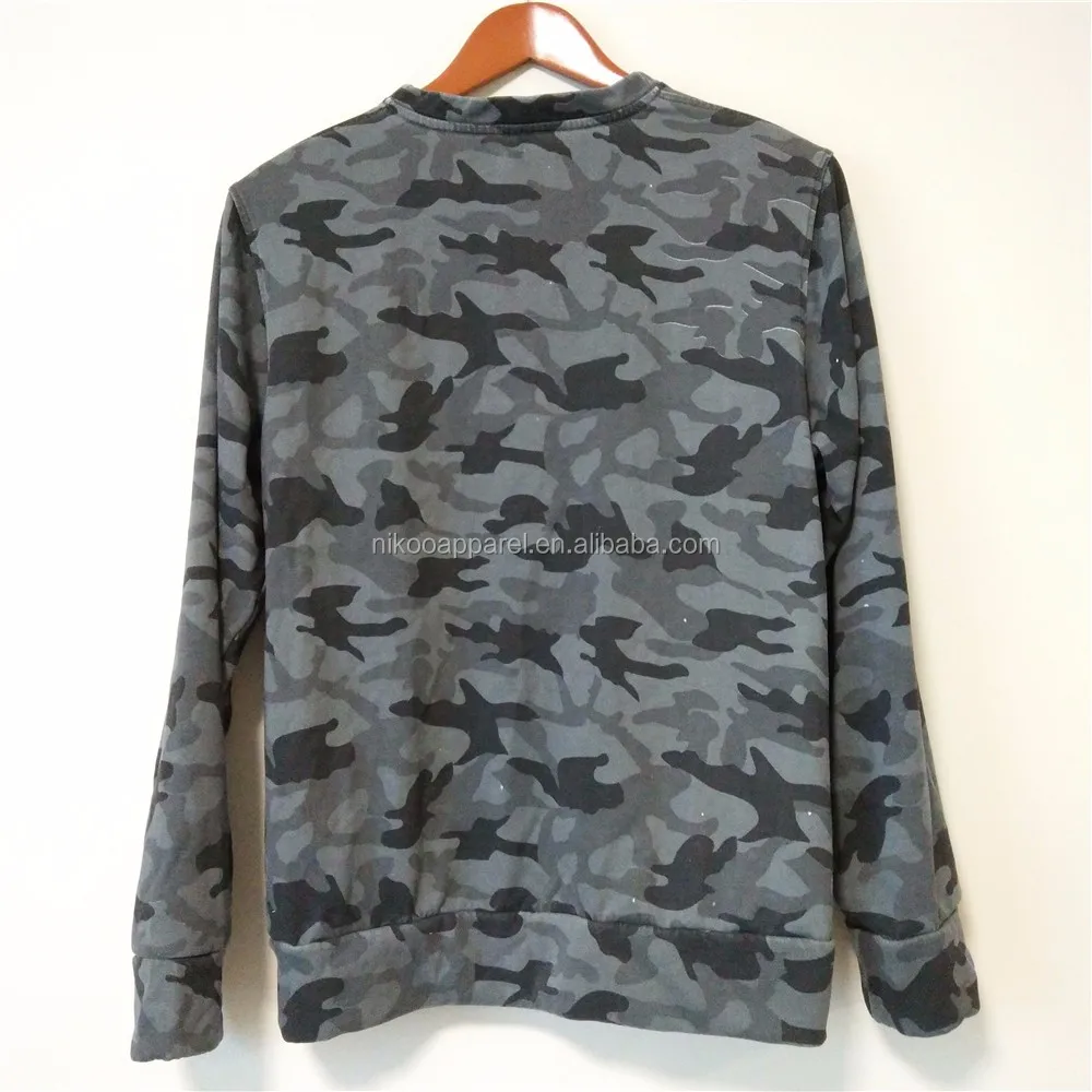 Custom Quality Camofalge Pullover Washed Crewneck Sweatshirts - Buy ...