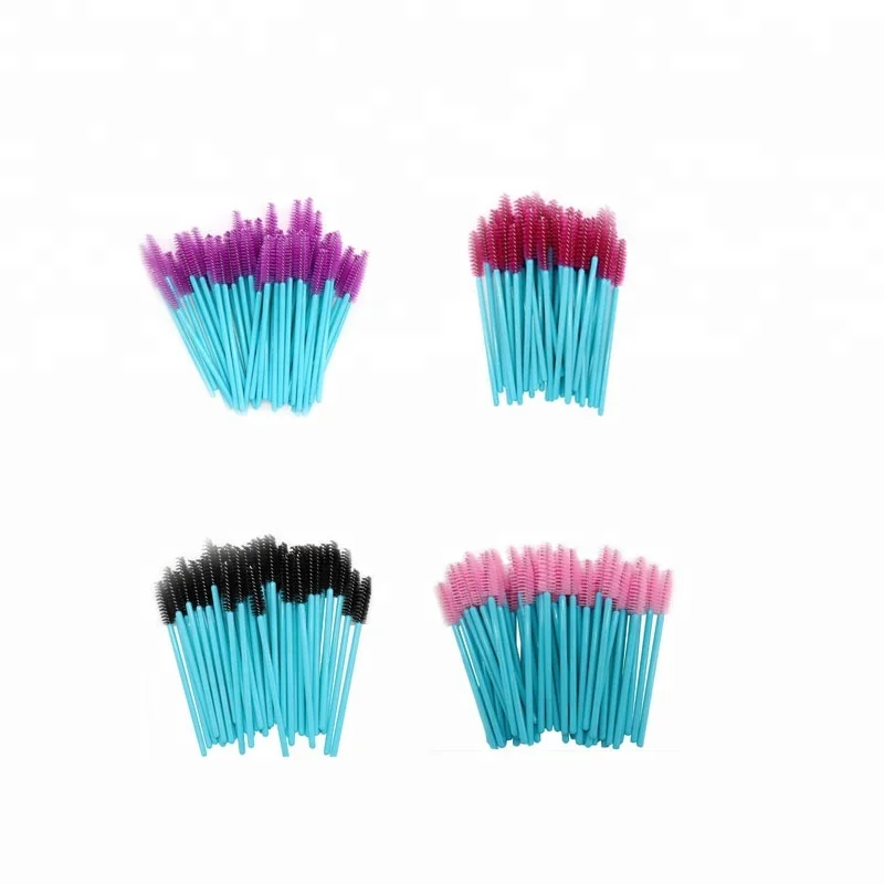 

Wholesale Factory Sale Mascara Wand Brush Customized Color Eyelash Brush Eyelash Extension Tools, Pink/blue/white/rose pink/black