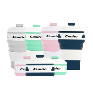 Portable 350 ML Travel Drinking Coffee Cup Retractable Folding Silicone Collapsible Coffee Cup