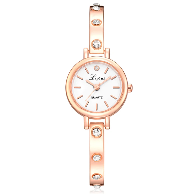 

Hot Sales Rose Gold Bracelet Watch Women Lady Crystal Dress Quartz Wrist Watch(KKWT2013), As the picture