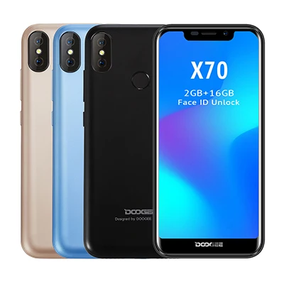 2019 online shopping new arrival mobile phones DOOGEE X70 2GB 16GB smart phone mobile phone