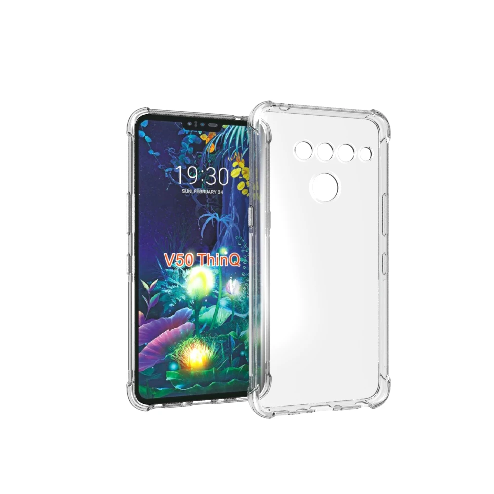 

Four Corner Shockproof Soft TPU Bumper Case For LG V50 ThinQ 5G, Transparent