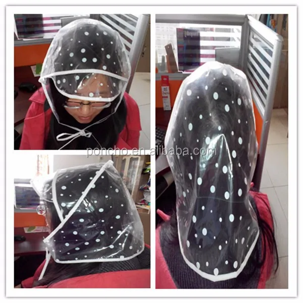 
Waterproof Women Plastic Rain bonnet/rain cap cover 