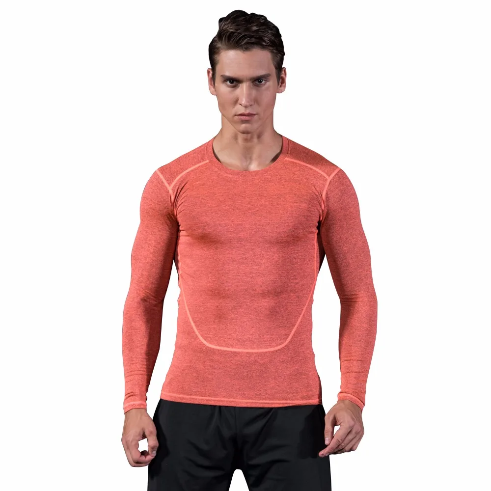 

Wholesale Slim Fit Running Tight Shirt Gym Long Sleeve Compression Shirt, Green;grey;blue;orange;cyan