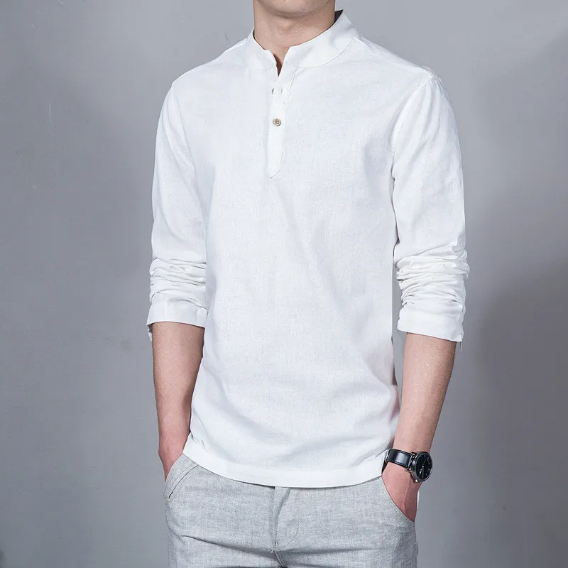 

wholesale high quality 100% linen mens slim fit long sleeve shirts, As picture