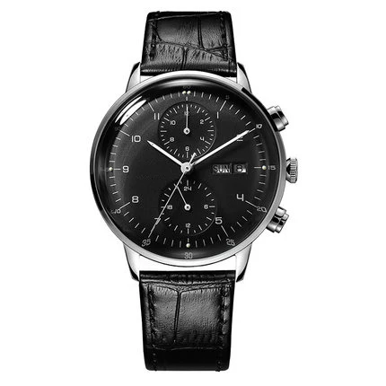 

Genuine leather strap chronograph luxury 5atm water resistant watches men, N/a