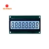 8 digit 7 segment monocrome gray lcd display transflective