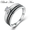 [BLACK AWN] 925 Sterling Silver Jewelry Vintage Wedding Rings for Women Femme Bijoux Bague C390
