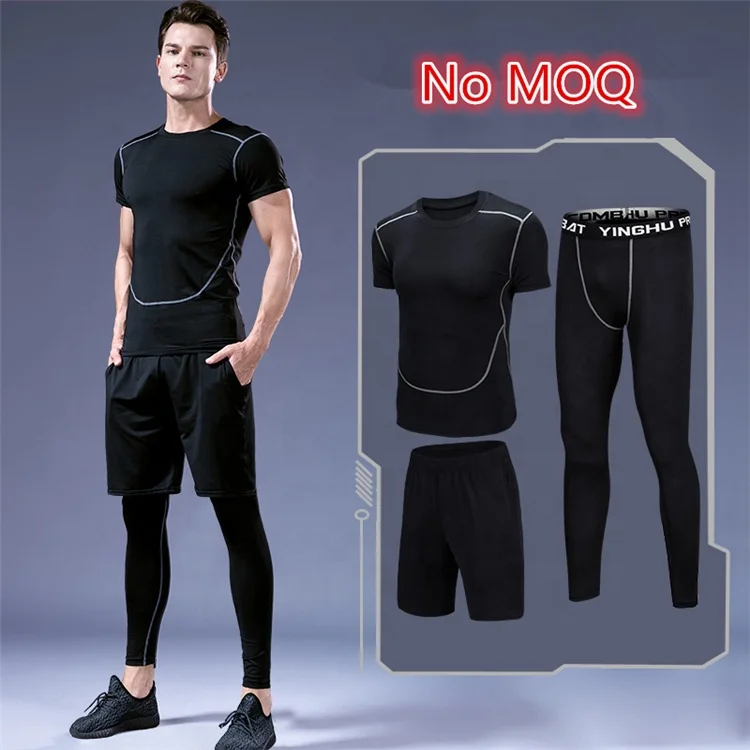 

No MOQ 3 - piece Set Fitness Yoga Wear Man Sport Wear Suit, Gray black green