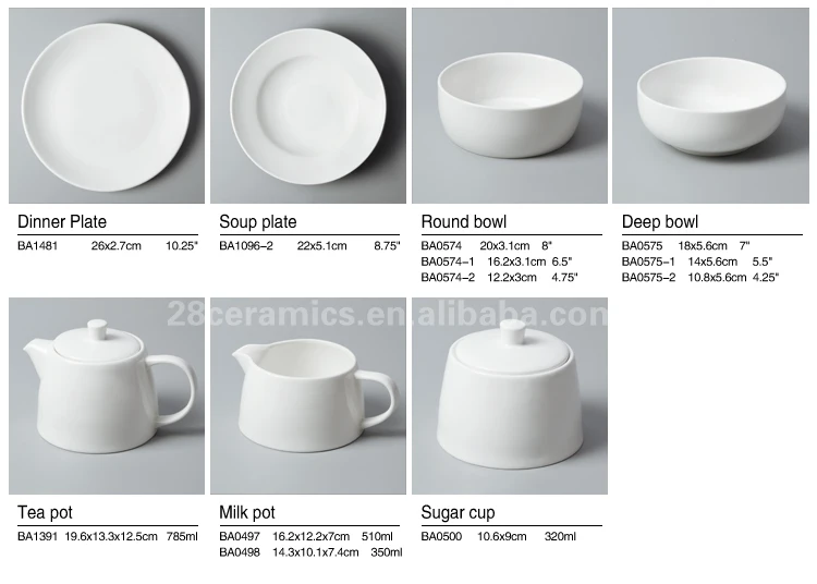 Catering made in china tableware ceramics buffet set fine porcelain used restaurant dinnerware