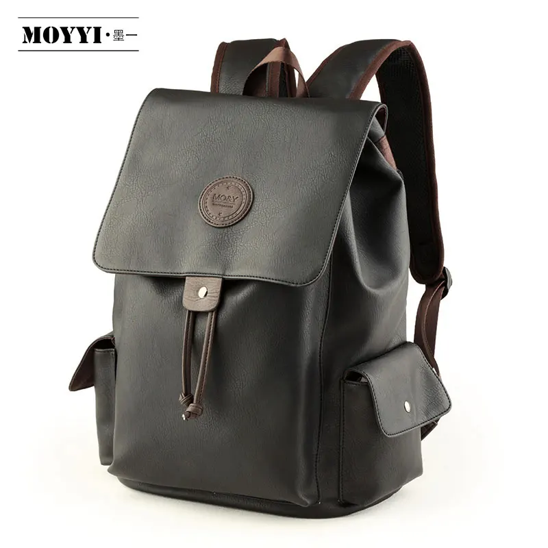 

MOYYI high quality personalised teen laptop waterproof leather backpacks manufacturer best backpack for college students men