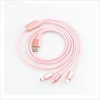 2019 new arrival popular cable micro type c and for iPhone Lightning Charging Cable 3 in 1 usb cable Aluminum alloy shell
