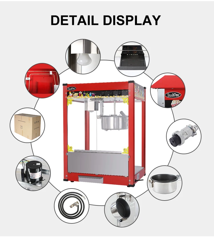 Luxury Top 8Oz Electric China Factory Sale Automatic Tabletop Commercial Popcorn Making Machine Air Popcorn Maker