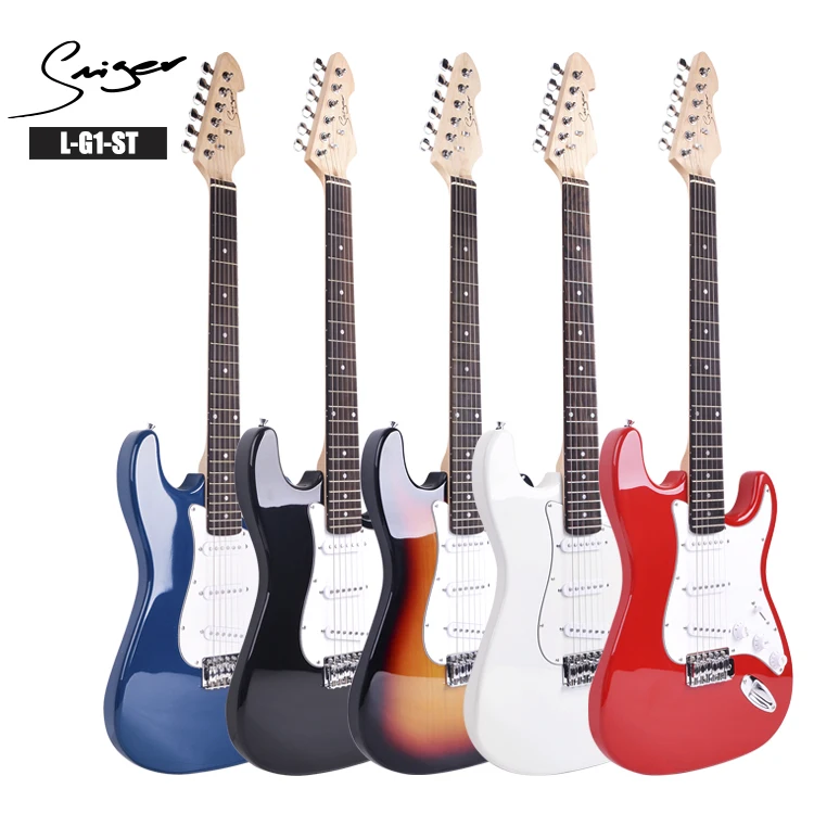 

wholesale cheap custom brand beginner ST style electric guitar, Wh/bl/bk/rd/sb
