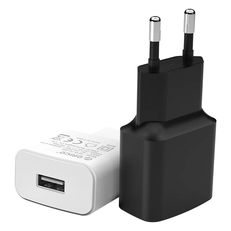 

ORICO Mobile Phone Charger 5V1A5W USB Travel Charger Portable Wall Adapter EU Plug Black/White