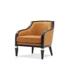 comfortable luxury orange top grain cow leather gliding arm Chair