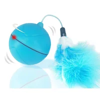 

Popular electric laser cat toy ball with feather support USB charging incretive pet toy ball