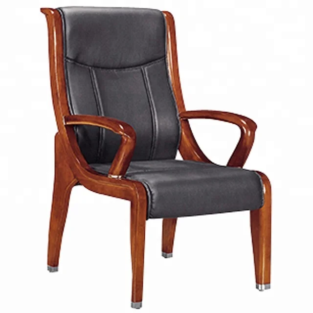 
Office Furniture PU Leather Meeting Room Chair Wooden Frame 