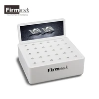 

In stock white matt wooden anti theft ring display box with 30 self retracting wires for rings and photo frame