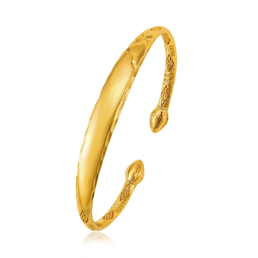 

51553 xuping 24 K gold color open cuff adjustable bangle design for baby