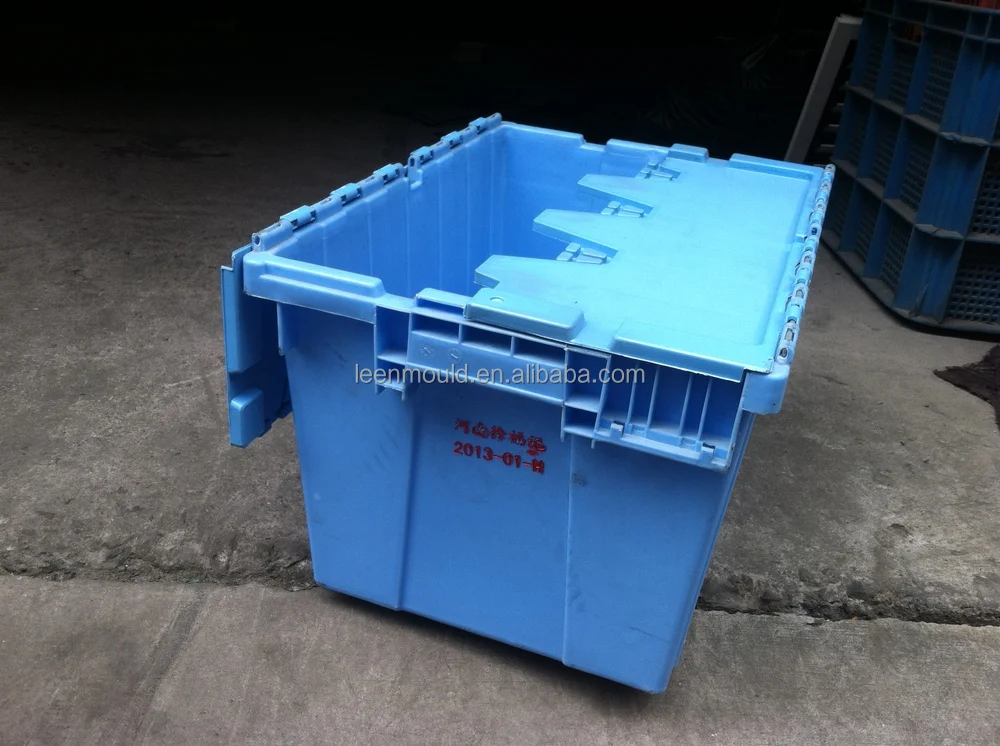 50litre/54l Sale Plastic Boxes With Lid,Stackable Hinged Plastic Tote