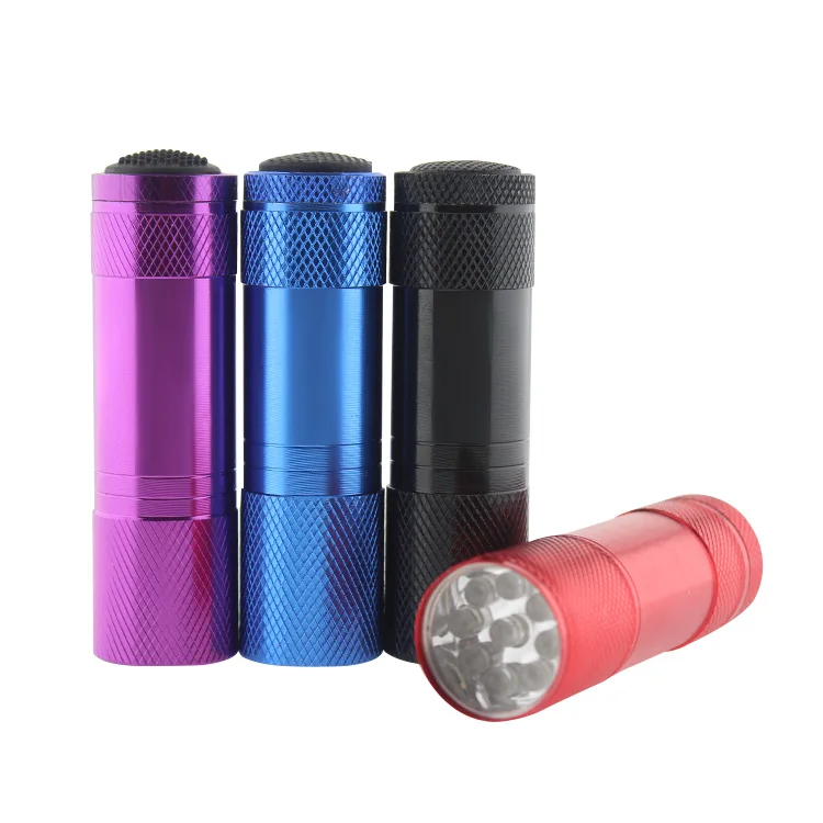 Mini AAA battery 9 led flashlight, promotional gift,Aluminum led flashlight
