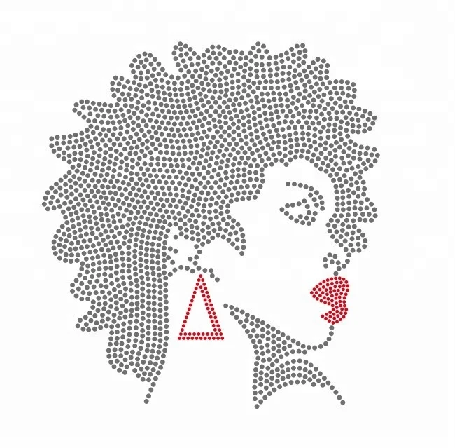 

Custom Hot Fix Afro Girl Rhinestone Transfers Motif