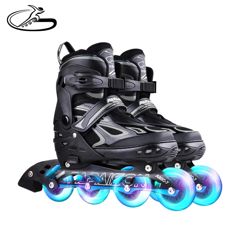 

Led light 4 wheels inline skate skating shoes for boys, Blue, grey, red, pink
