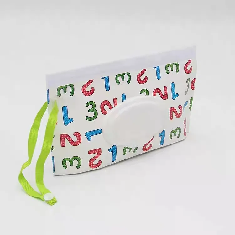 Reusable custom printing travel pvc eva baby wet wipe packing pouch case bag