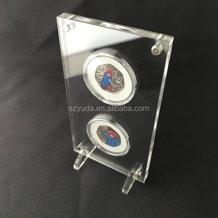 Factory Clear Acrylic Challenge Coin Display Holder Case With