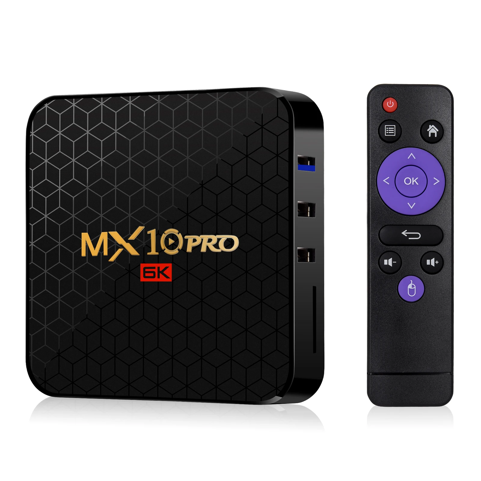 4GB Ram 64GB Rom Android TV Box 6k 64bit Quad Core Wireless TV Box MX10pro