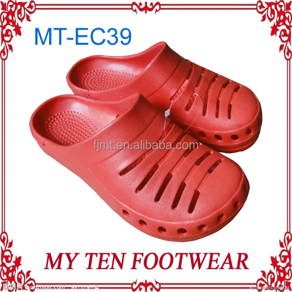 Ladies Red Light Weight Holey Soles Clog