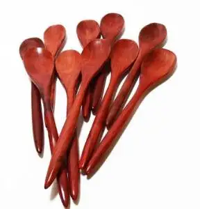 Light Wood 1 X 6x 5 Wooden Tea Spoons Coffee Spoons Small Spoon Hand Craft Tembusu