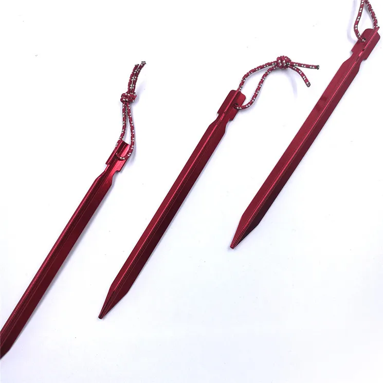 Top Selling High Quality Red Small Metal Pegs Metal With Custom Logo Tent Pegs