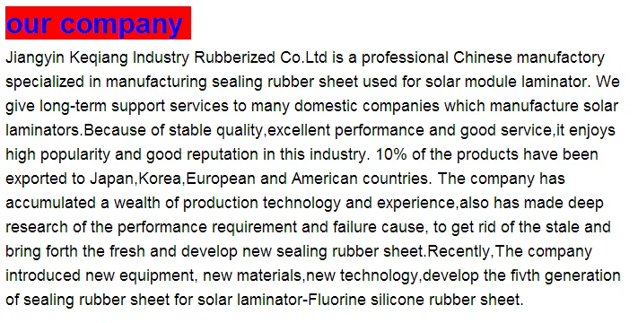 our company silicone co,