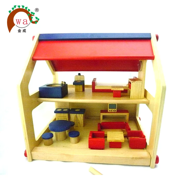 small wooden doll house