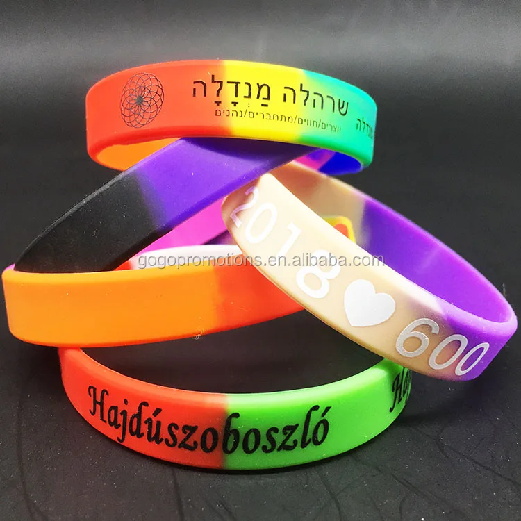 Rubber bracelets with logo Clearance