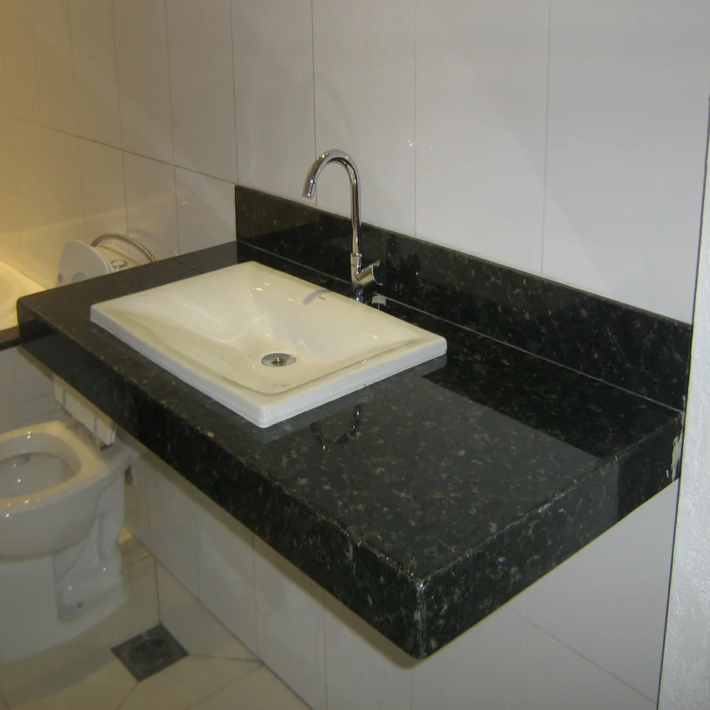 Used Brazil Verde Ubatuba Granite Custom Design Prefab Bathroom Vanity Tops