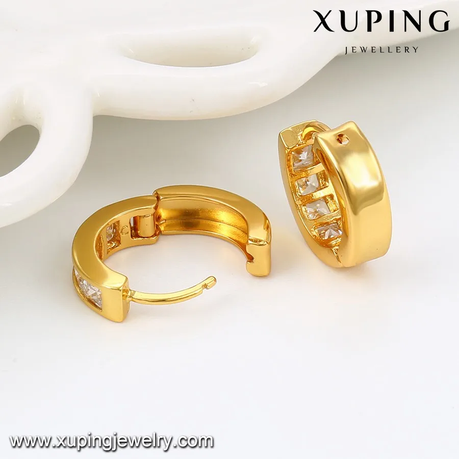 92310 Xuping Dubai Gold Zircon Clip-on Jewelry Gold Earring Women ...