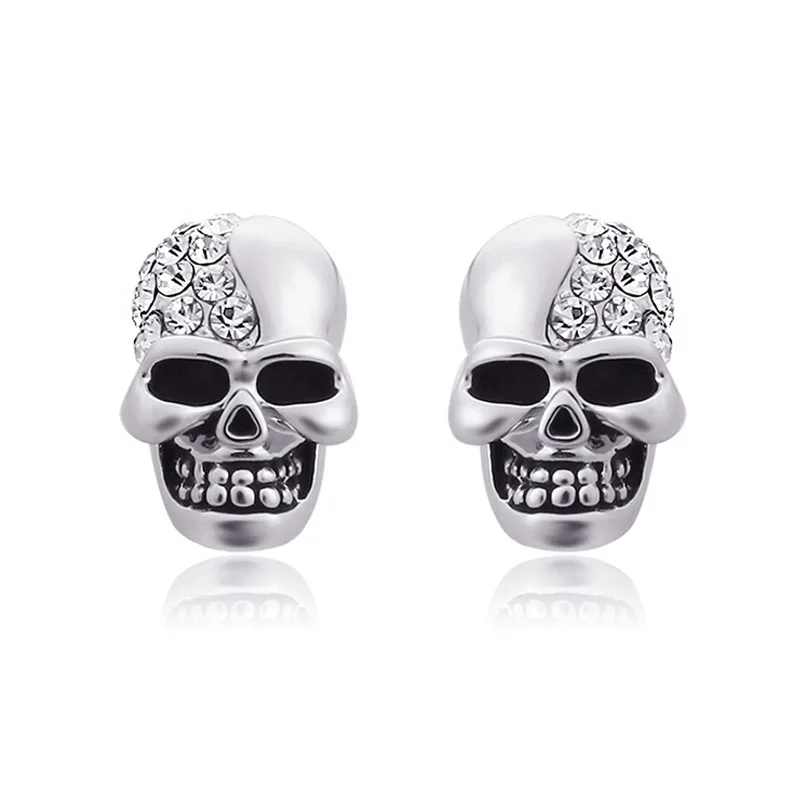 

Men's fashion personality skull earrings creative new party punk style metal earrings