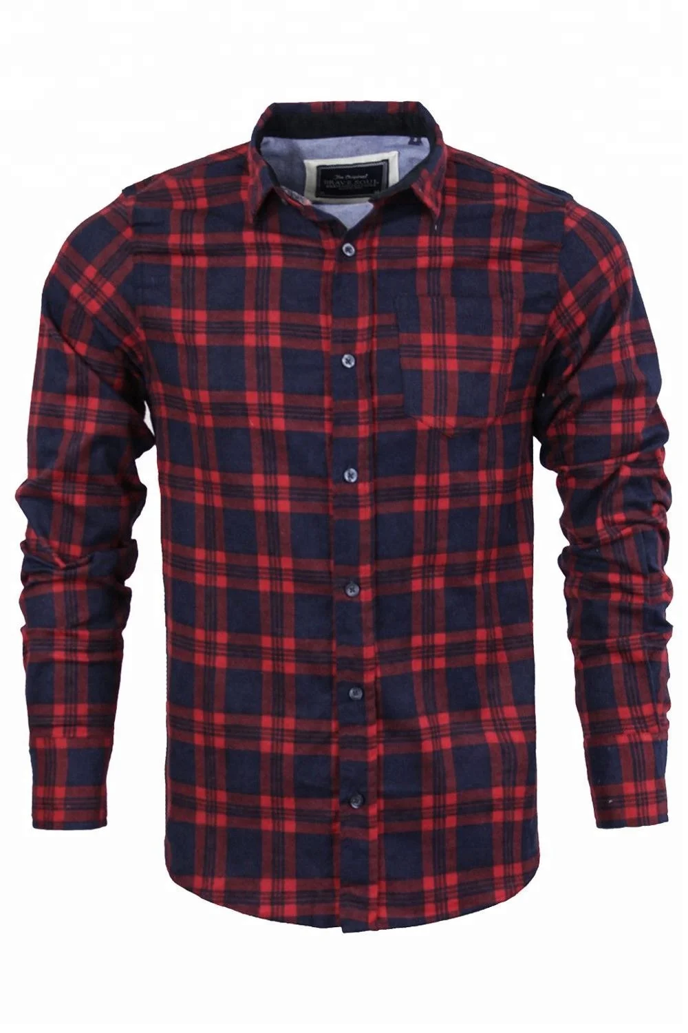 mens brushed cotton flannel shirt