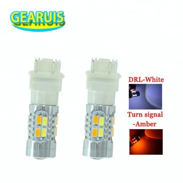 

T25 3157 Switchback LED Dual Color White Amber /yellow 20 SMD 5630 5730 LED For DRL Turn Signal Lights 3057 3457 DC 12V, White and yellow( dual color in 1 led)