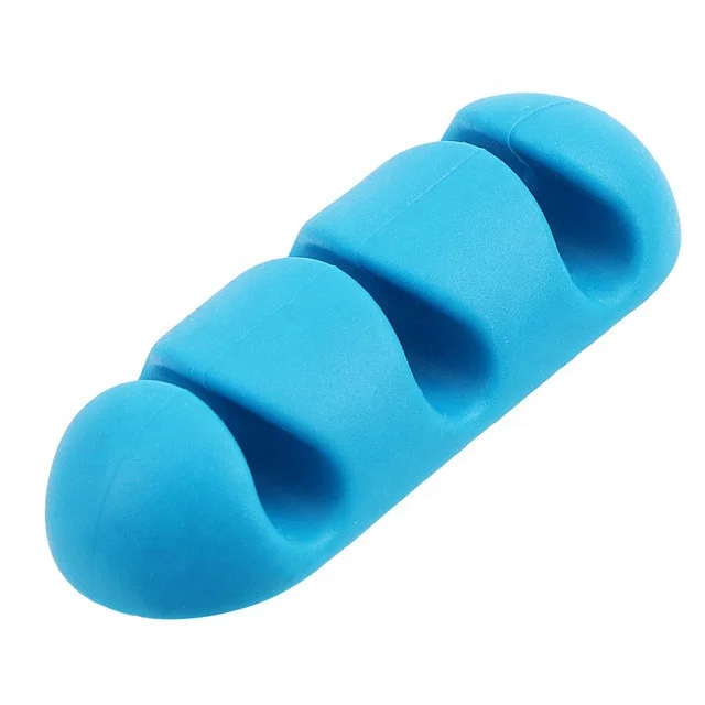 

Best selling 3 slots silicone rubber wire holder for tablet pc, White pink black blue, or custom