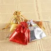 Red Silver Gold Metallic Foil Style Cloth Wedding Gift Pouch Bag In Stock