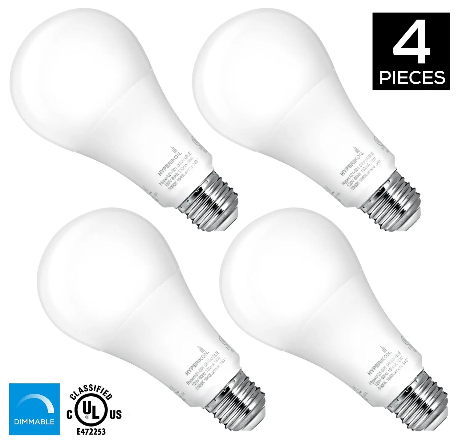 Hyperikon 16W LED Light Bulb A21 (100W Equivalent), 1640 Lumens, 5000K (Cry...