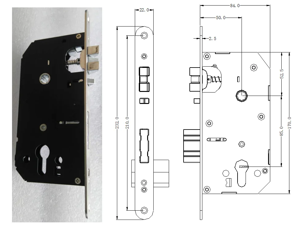 
euro size rfid hotel card door lock mortise lock body 