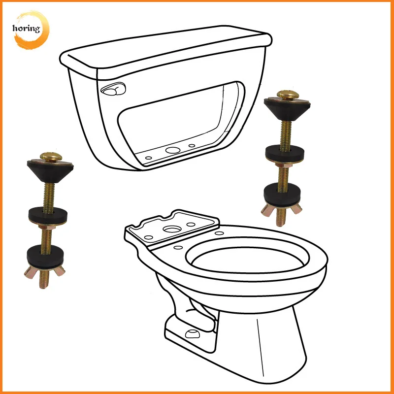 
Two Piece Ceramic Toilet Steel with Zinc coating Bolts WC Fitting Tank connection Mounting Kits 