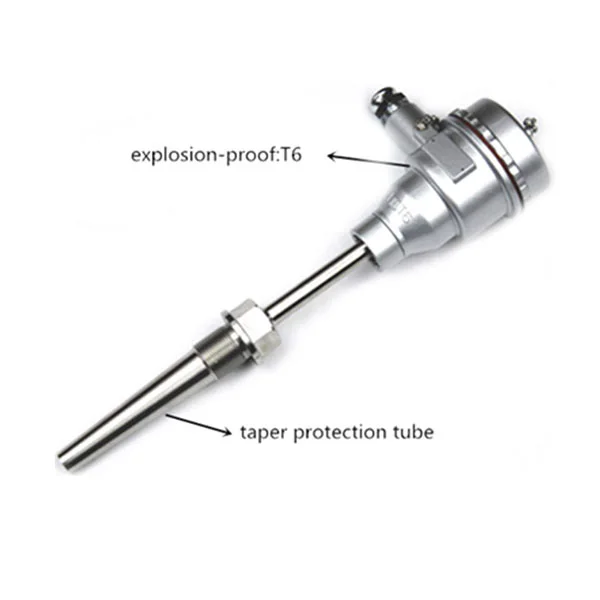 Fixed-bolt taper protection tube explosion proof TC and platinum RTD resistance temperature detector thermocouple thermal