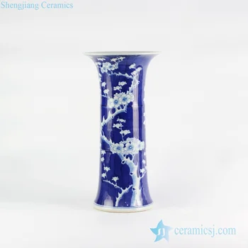 Rylu114 Champignon Bleu Et Blanc En Forme De Fleur De Cerisier Main Dessin Motif Artificiel En Céramique Fleur Vase Buy Vase En Céramique De Dessin